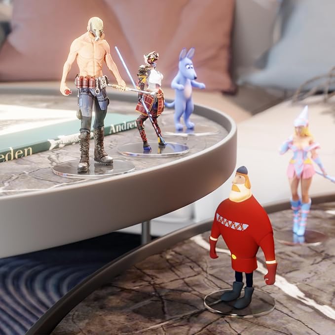 Cosmos 12 Pcs Round Action Figure Stand Base Acrylic Figure Display Stands Miniature Bases Mini Doll Model Display Holder Accessories for Figures, Dolls, Small Collectibles (Transparent Clear, 50mm)
