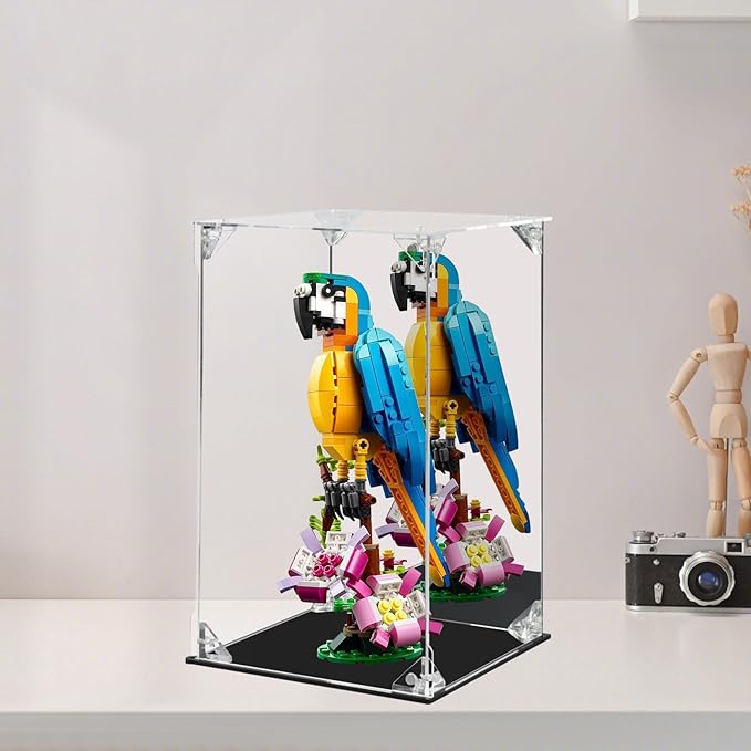 Display Case for Collectibles Assemble Clear Acrylic Box Alternative Glass Case for Display Action Figures Home Storage Organizing Toys (15x15x25cm B)