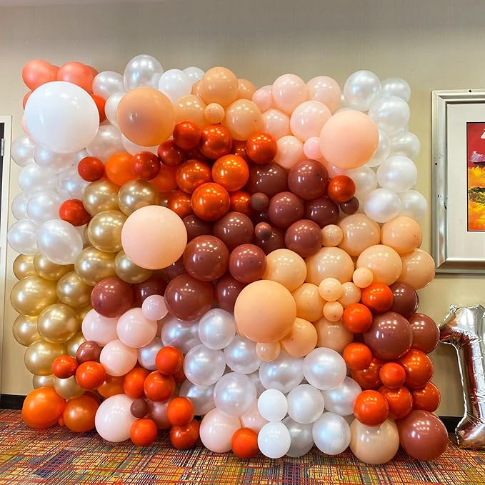 Chrome Orange Balloons, 50 PCS Double-Layered Metallic Copper Bronze Balloons, Shiny Thick Chrome Metallic Dark Burnt Orange Latex Helium Balloons for Birthday Wedding Graduation Party Decorations