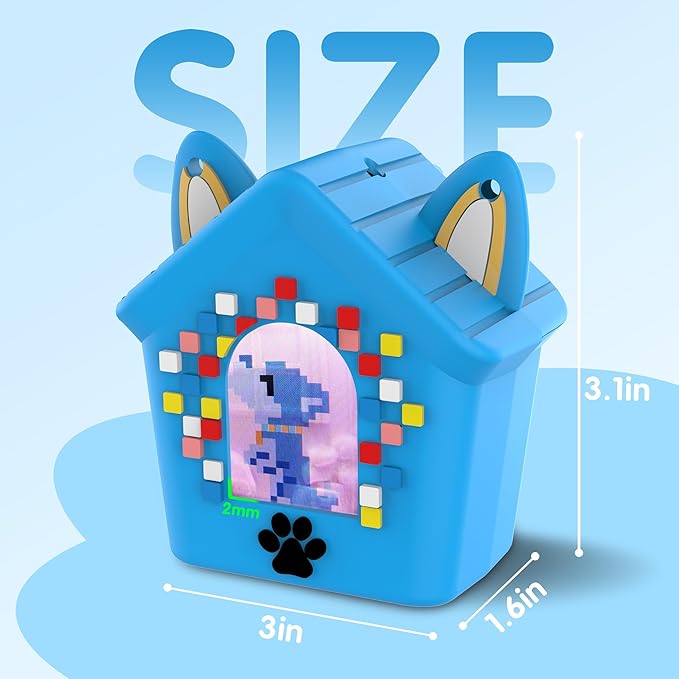 Silicone Case for Bitzee Doghouse Interactive Digital Pet, Shockproof Protective Cover for Doghouse Bitzee Virtual Electronic Pets Accessories with Lanyard (Blue)
