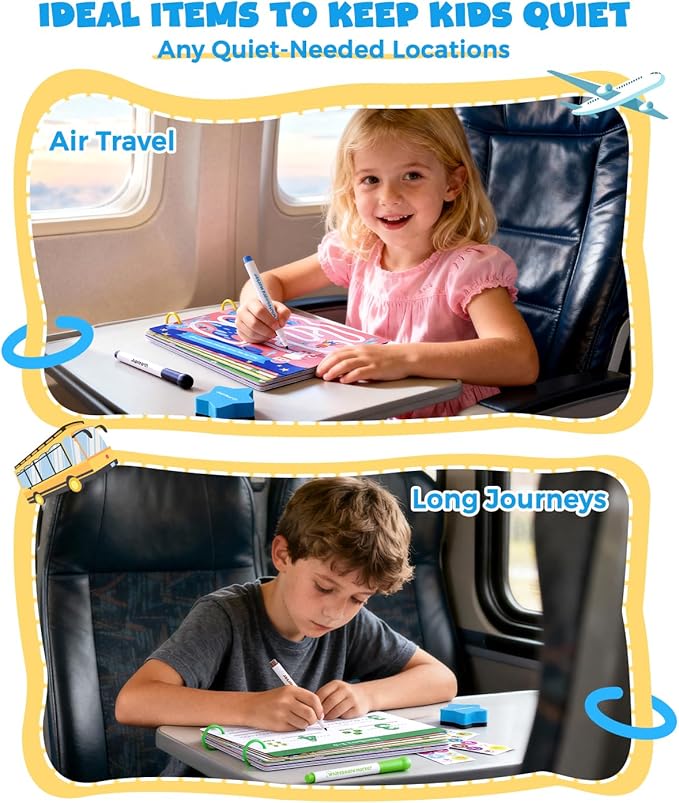 Preschool Learning Activities 54 Reusable Pages, Tracing Books for Kids Ages 3-5, Toddler Activities Busy Book, Handwriting Practice Kindergarten Workbooks, Educational Toys for 3 4 5 Year Old