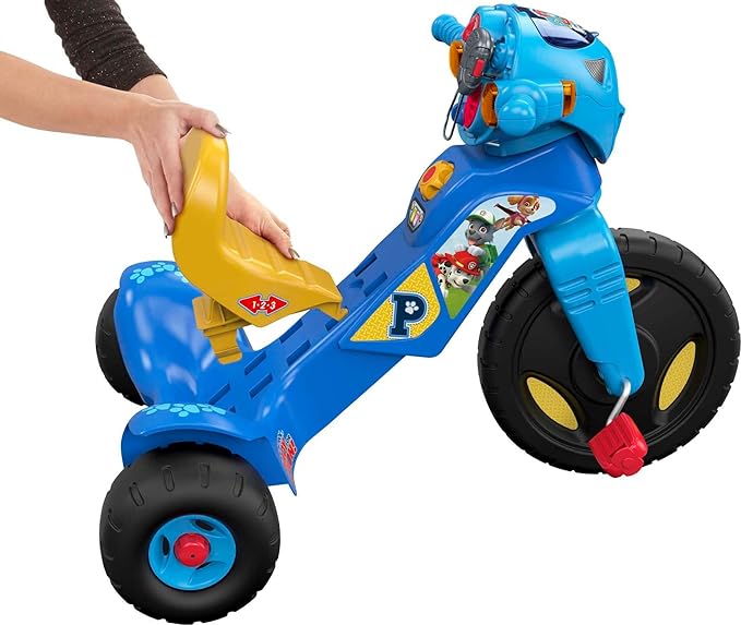 Fisher-Price Toddler Tricycle Nickelodeon PAW Patrol Lights & Sounds Trike, Toy Bike with Handlebar Grips & Storage for Outdoor Play Kids Ages 2+ Years