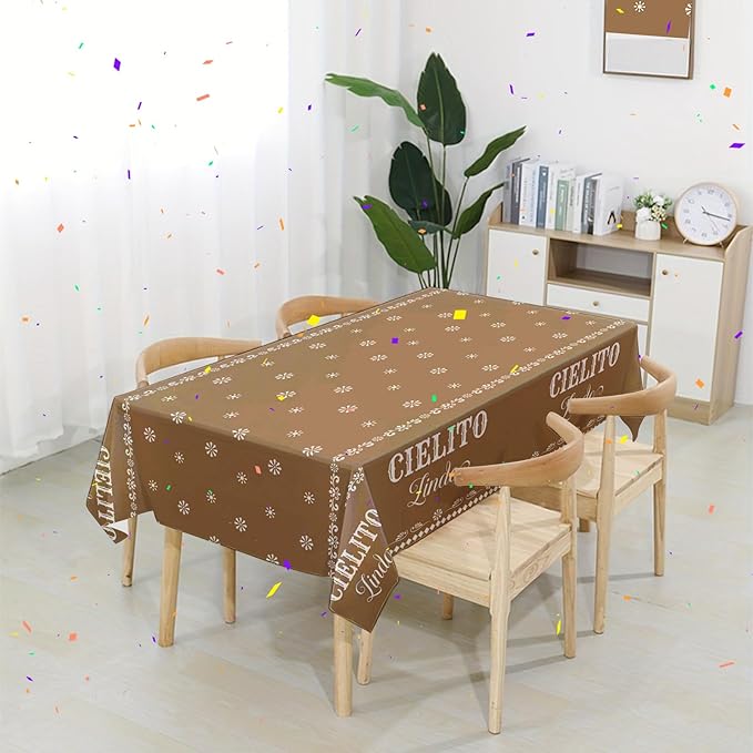 3pcs Mexican Fiesta Tablecloth, 54 x 108 inch Mexican Fiesta Party Supplies Decorations, Mexican Disposable Plastic Tablecloth, Birthdays, Mexican-Themed Party Supplies
