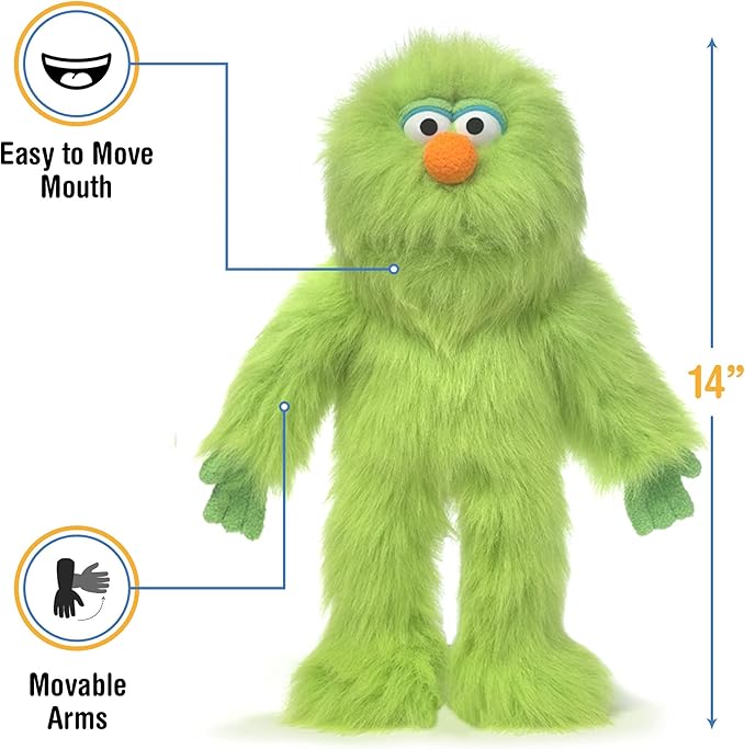 14" Green Monster, Hand Puppet