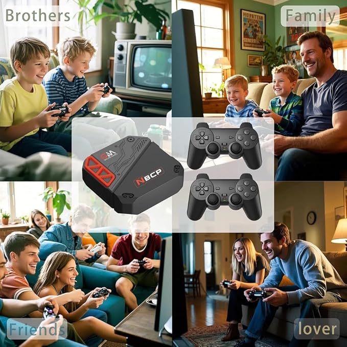 Retro Game Console with 30 Licensed Classic Games – HDMI Plug & Play TV Game Box with Dual Controllers, WiFi/LAN Online Multiplayer, Rechargeable Option, Compatible with TV/Monitor/Projector