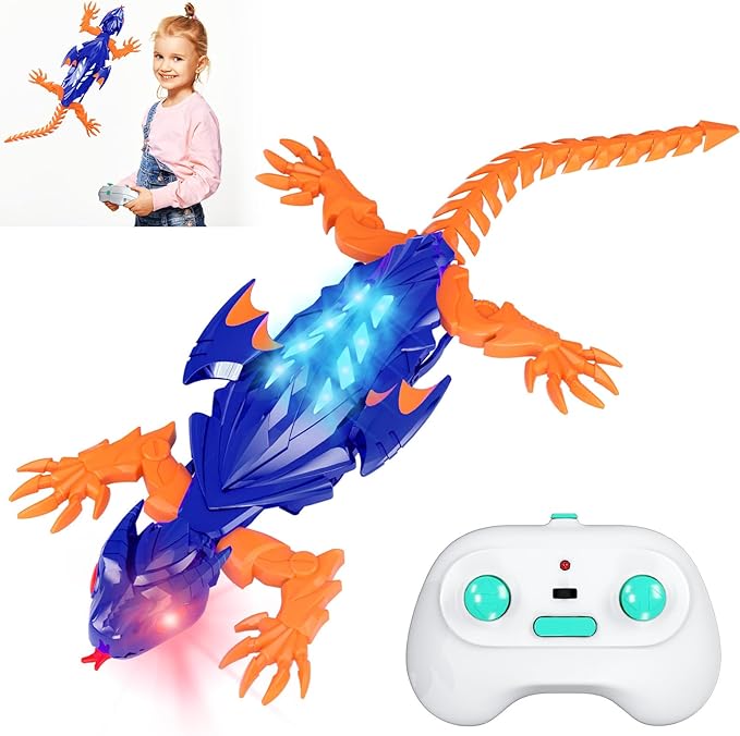 Wall Crawler Gecko, Electric Lizard Toy, Remote Control Climbing Car, Rc Robot Kids Toys, 2025 Cool Stuff Gadgets for Boys Girls, Christmas Birthday Gifts for Age 6+ Year Old