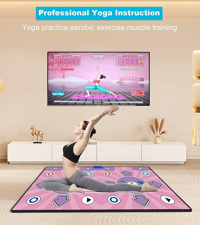 Dance Mats, Double Dance Mat with TV HD Port for Kids and Adults, Non-Slip Wireless Dance Pad with English Manual, Plug and Play, Christmas Birthday Gifts