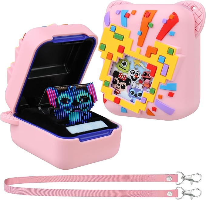 Silicone Cover Case for Bitzee Disney Interactive Toy, Soft Silicone Protective Bag, Protective Skin Sleeve for Bitzee Virtual Electronic Pets Accessories, Pink