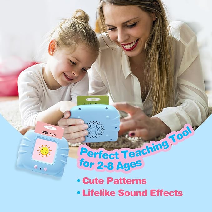 Chinese & English Bilingual Talking Flash Cards for Toddler/Beginning - Learning Educational Toy to Learn Chinese/English,Talking Flash Cards for Ages 2+