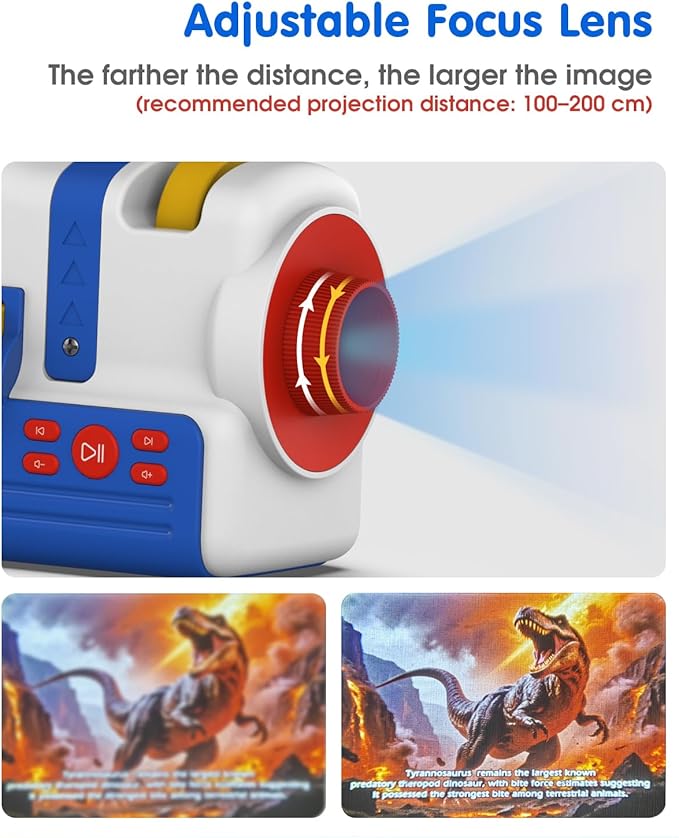 StoryBeam Projector Starter Set with 4 Story Cards, Built-in Audio Player, 9 Sleep Songs & Gradient Night Light, Gift Toy for Toddlers and Kids (Boys & Girls) Age 3+, Battery or USB Powered