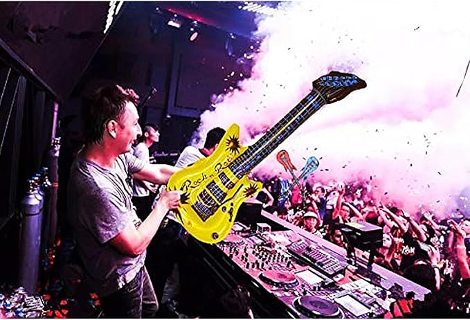 Dr.dudu Inflatable Guitar, Waterproof Assorted Colors Party Decoration (6pack)