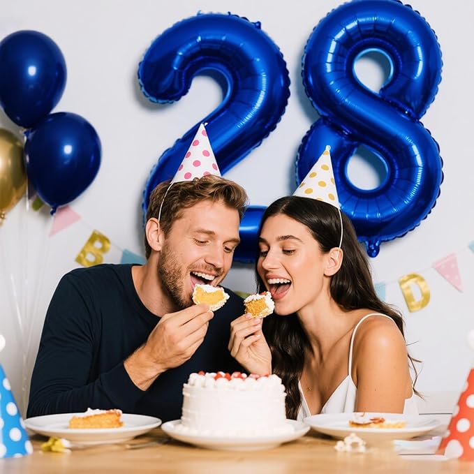 40 Inch Navy blue Number 28 Digital Balloon,Jumbo Mylar Foil Helium Balloon for 28 Balloons for Birthday Party,Wedding Anniversary Party Decorations