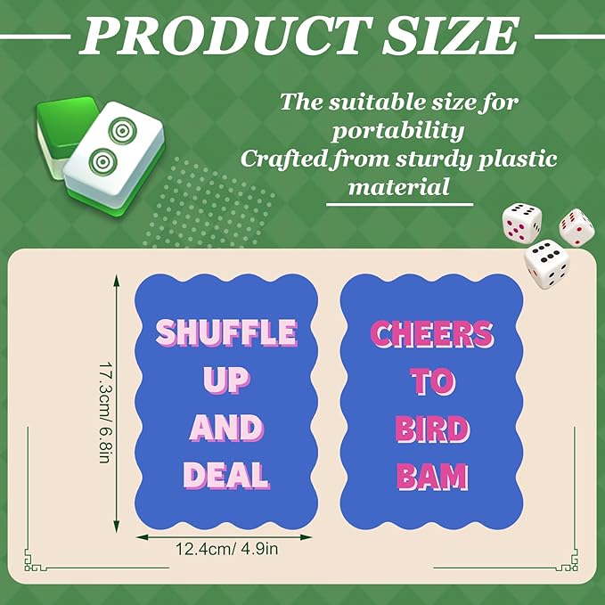 Soulchen 2 Pcs Mahjong Tile Mixer Shufflers for Mixing and Shuffling Tiles Plastic Mahjong Accessories Gifts for Lovers Games Decorative Printed Design (Blue Style)