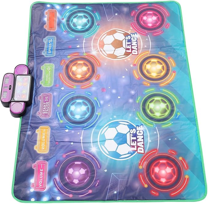 Keenso Double Player Dance Mat Interactive Challenging Levels Electronic Dance Mat, Dancing Game Pad for Kids, AA Battery X4, 105.5 X 80cm
