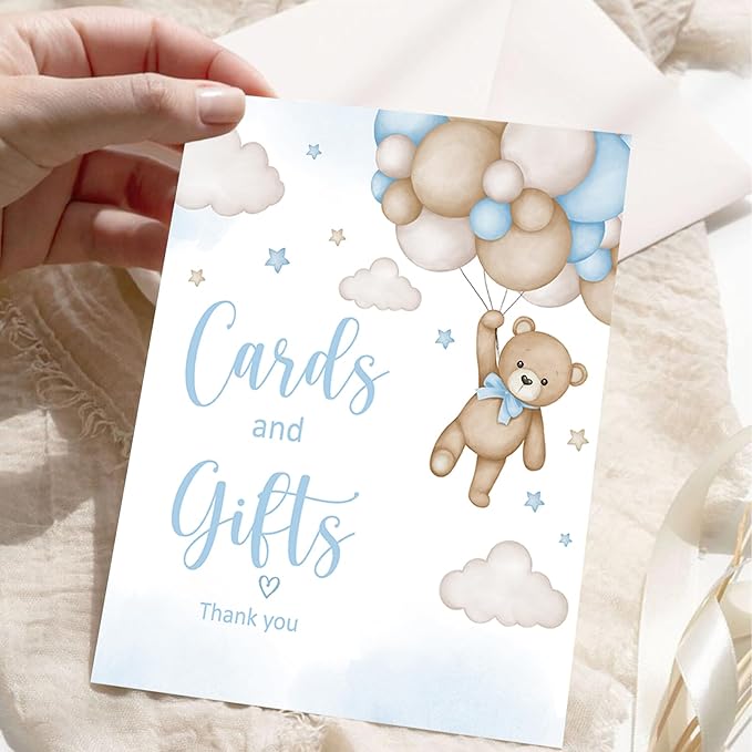 4PCS Bear Table Sign Centerpieces for We Can Bearly Wait Baby Shower Decorations Bear Birthday Decorations Party Supplies(8x10in)