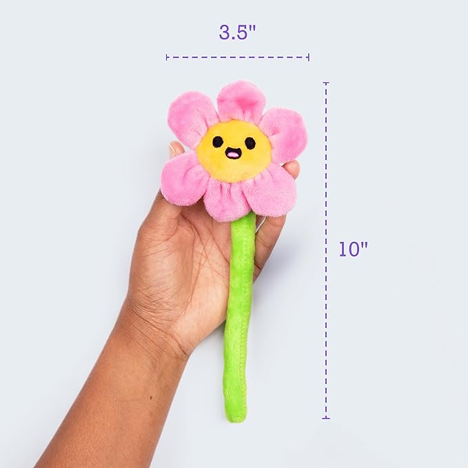 Emotional Support Flowers by Relatable, Easter Plush Cuddly Stuffed Animals and Toys, Cute Easter Basket Stuffers, Non Candy Easter Gift Basket Ideas, Includes 5 Plushies with Carrying Basket