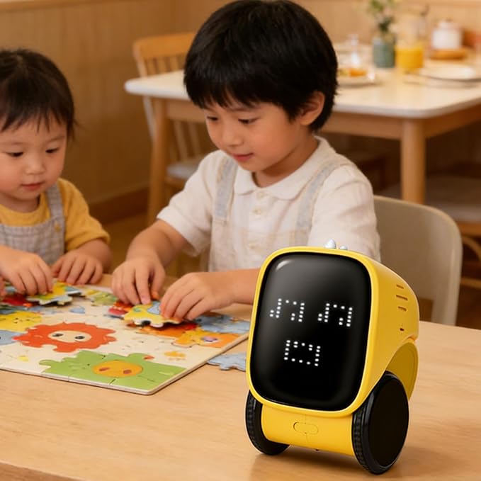 TOPINCN Smart Charging Robots for Kids, Interactive Smart Robotic with Touch Sensor for Boys Girls, Story Machine Remote Control Programming Toy for Early Education Learning (Yellow)