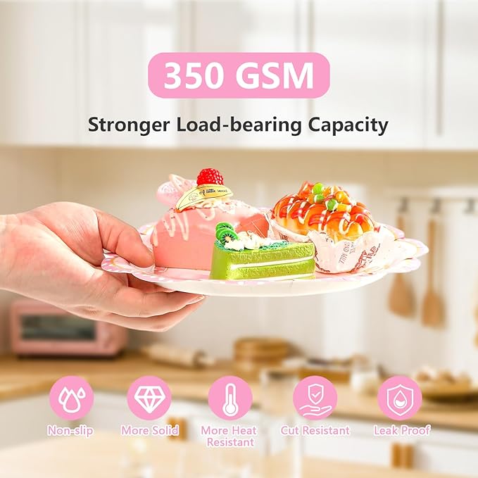 96Pcs Oh Twodles Birthday Party Supplies Girl Cartoon 2nd Mouse Birthday Paper Plates and Napkins Pink Gold Cute 2nd Mouse Theme Bday Decoration for Girls Two Years Old Bday Party Supplies Serves 24