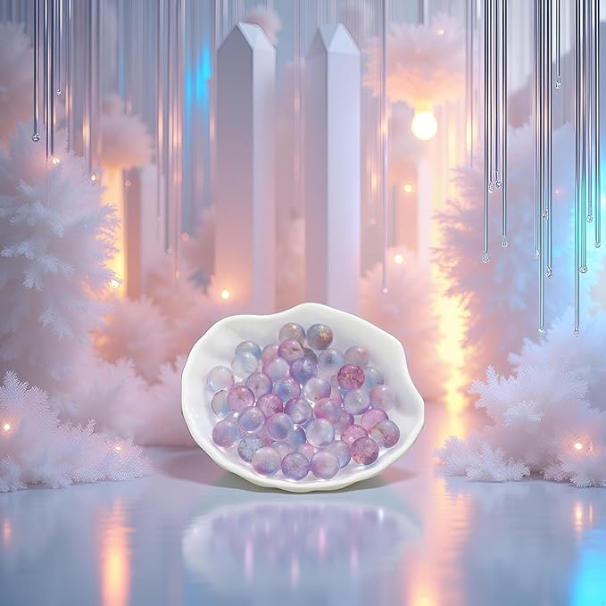 10Pcs Purple Glass Marbles Luminous Glass Ball 12MM Colorful Decor Vase Filler Fish Tank Home Decor DIY Jewelry Accessories(no Hole),Marble Runs,Learning and Education