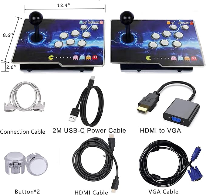 RegiisJoy 50000 in 1 Pandoras Box Ultra Arcade Game Console , Retro Game Machine for PC Projector 4K TV, 3D Games, Search/Save/Load/Pause Games, 256G TF, USB-C Charging