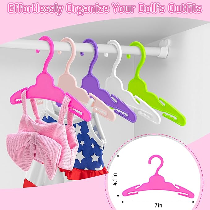 18 inch Doll Clothes and Accessories for American 18 Inch Dolls Girl Clothing Gift, 17Pcs Complete Set Clothing with Outfits, Dress, Shoes, Swimsuit, Underwear, Hat, Headband, Clothes Hangers