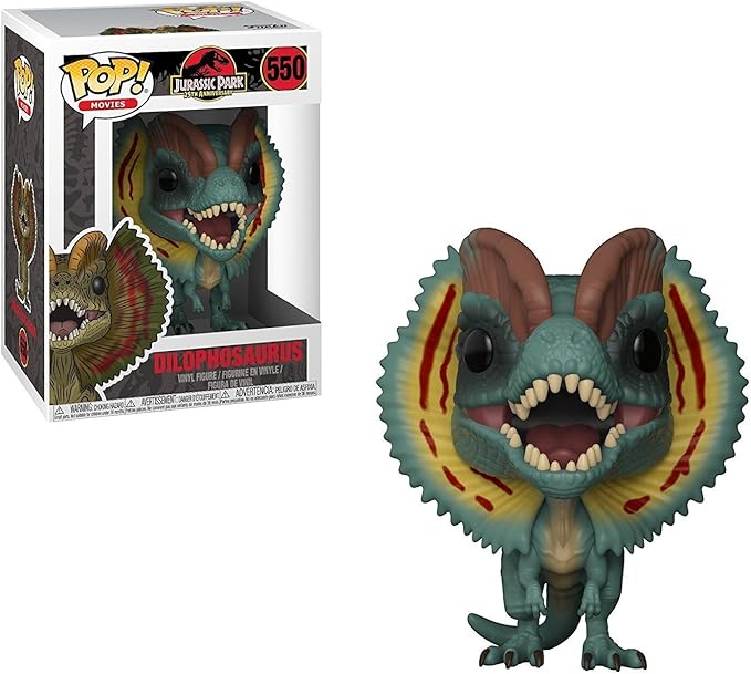 Funko Pop! Jurassic Park - Dilophosaurus [Frill Open] Vinyl Figure (Bundled with Compatible Pop Box Protector Case) Multicolor 3.75 Inches