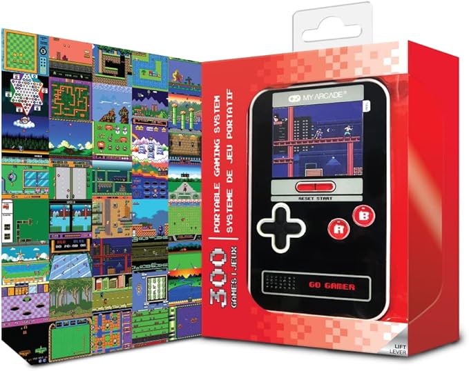 My Arcade Go Gamer Classic-RED: Portable Electronic Game Console with 300 Games, Full Color 2.5" Screen-Fun for The Whole Family (DGUN-3909)