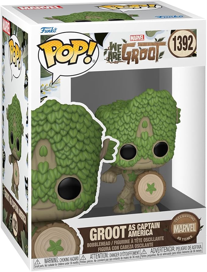 Funko POP! Marvel: We are Groot - Captain America - Groot Shorts - Collectable Vinyl Figure - Gift Idea - Official Merchandise - for Kids & Adults - TV Fans - Model Figure for Collectors and Display