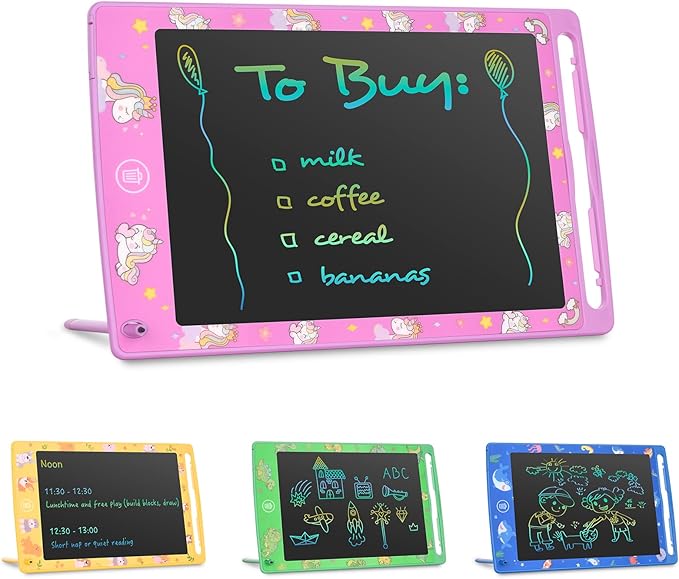 4 Pack LCD Writing Tablet for Kids 8.5 Inch Colorful Electronic Writing Drawing Pads Portable Doodle Board Gifts Travel Toys for Kids Boys Girls 3 4 5 6 Year Old