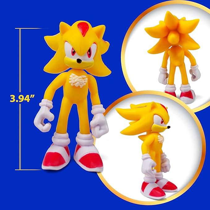 Toysvill Sonic The Hedgehog Big Action Figures (Set of 6 pcs), Collection Toys, Birthday Cake Decoration Party Supplies Cake Topper