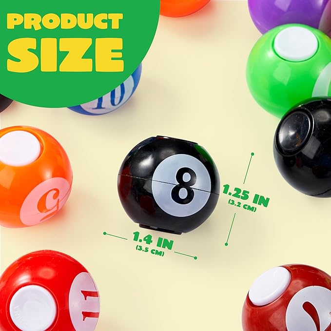 JOYIN 36 Pack 8-Ball Pool Fidget Spinners for Kids, Pool Ball Party Favors, Fidget Toys Bulk, Stress Balls, Easter Egg Fillers Goodie Bag Stuffers for Birthday Party, Treasure Box for Classroom