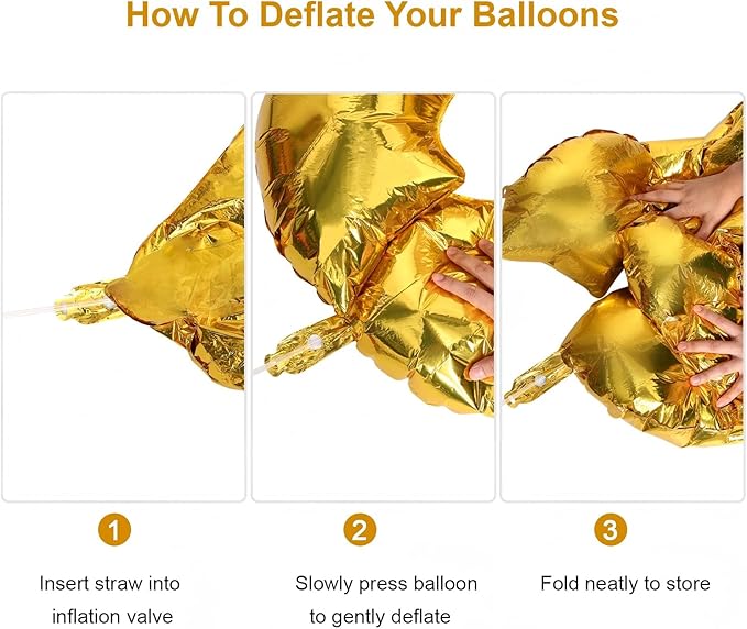 Gejoy 24 Pieces Chain Balloons 16 Inch Foil 90s Balloons Hip Hop Party Decorations Jumbo Chain Link for 80s 90s Hip Hop Retro Theme Birthdays Graduations Weddings Arch Supplies(Gold)