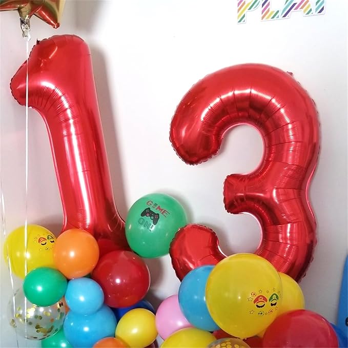 Red 1 Balloon Number for 1st Girls Birthday, 40 Inch Number Foil Balloons 0-9 Set for Boys, Large 11st Birthday Party Balloons Decor Anniversary Graduation Decoration Women Kids Supplies