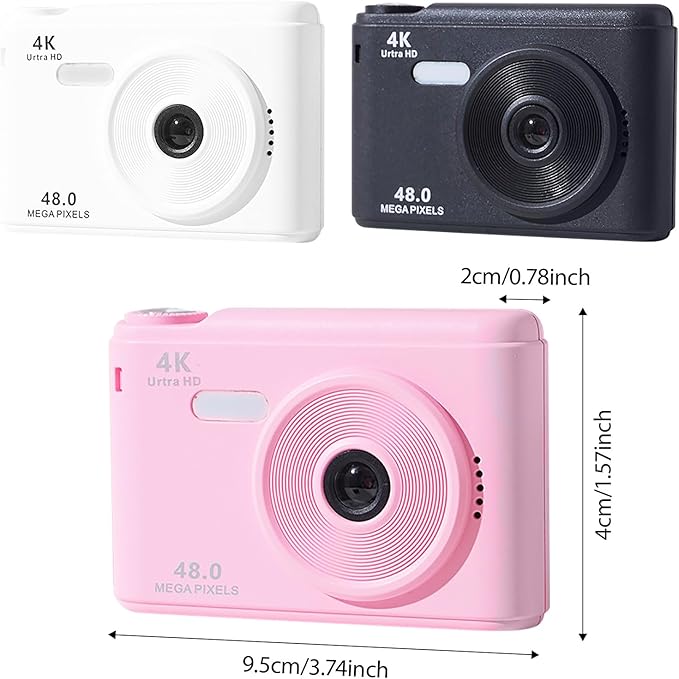 720P Electronic Camera for Children 48MP Photo 4K Video Registering Scratch Immune Display 16X Enlarge Multiple Color Sieves Electronic Toy Camera Gift