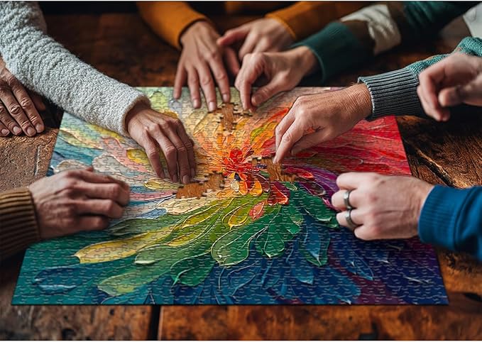 Impossible 1000-Piece Rainbow Art Painting Puzzle, Hard Challenge for Adults