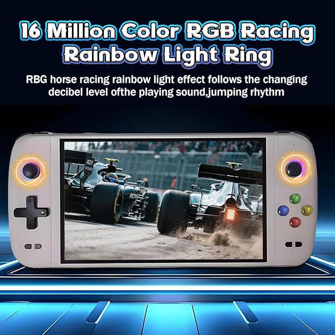 New M27 Retro Handheld Game Console,7-inch IPS Screen Portable Android Gaming Handheld,Built-in 128G with 30000 Games,Linux System,Portable Pocket Mini Arcade (Gray,128g)