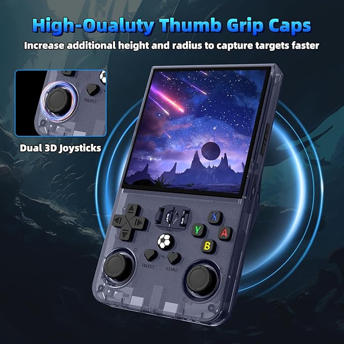 R36MAX Retro Handheld Games Console, Retro Game Console with 4.0 inch IPS HD Screen, Video Game Consoles with 64GB Memory, Portable Gaming Player for Travel, Gift for Teen or Partner, Gray