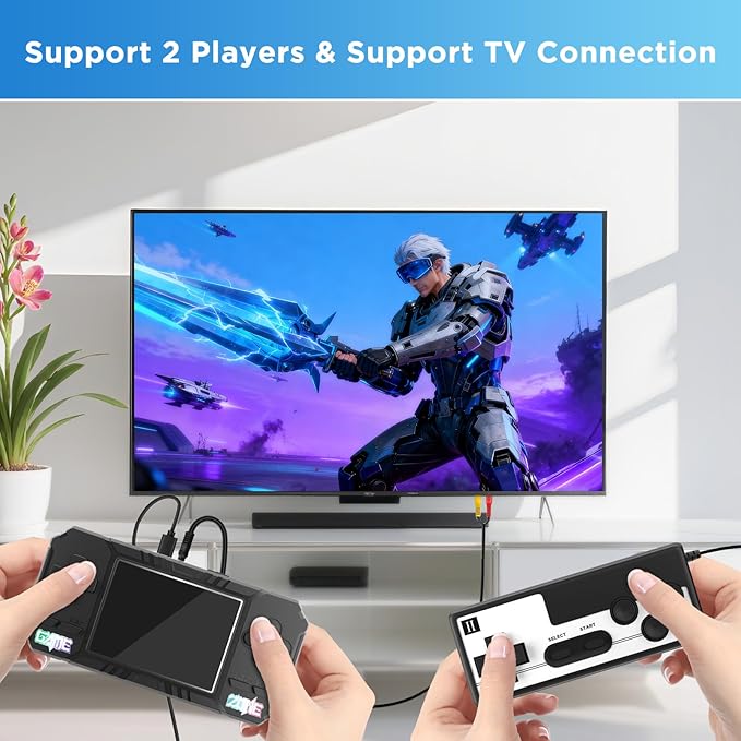 Handheld Portable Game Console, 520 Retro Video Games, 3.0 Inch LCD Screen and 1020mAh Battery Video Games, Portable Game Console Gift for Boys and Girls (Black)