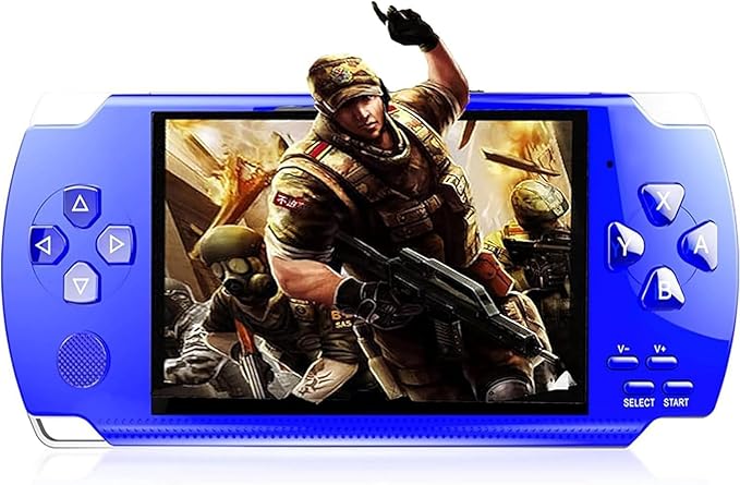 Generic Handheld Preloaded Electronic Game, Built-in 1200+ Classic Retro Games, 4.3'' HD Screen, Dual Joystick, Supports TV Output, Blue