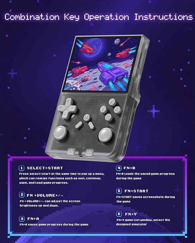 R40 Handheld Game Console – Retro Gaming Console with Built-in 128G TF Card, 20000+ Games | Portable Retro Game Console, Handheld Emulator for Mini/Pocket/Portable Gaming, Handheld Video Games