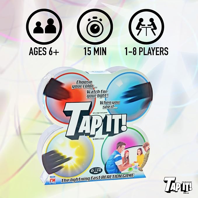 Fotorama Tap It Wireless Reaction Light Game, 4 Games in One Touch Play Set, Builds Hand-Eye Coordination Agility & Memory, Gifts for Kids Ages 6 & Up