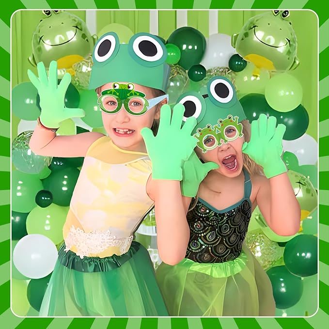 24 PCS Frog Party Paper Eyeglasses, Frog Party Favors Decorations Supplies, Frog Birthday Party Decorations Gifts Photo Booth Props for Kids Boys Girls