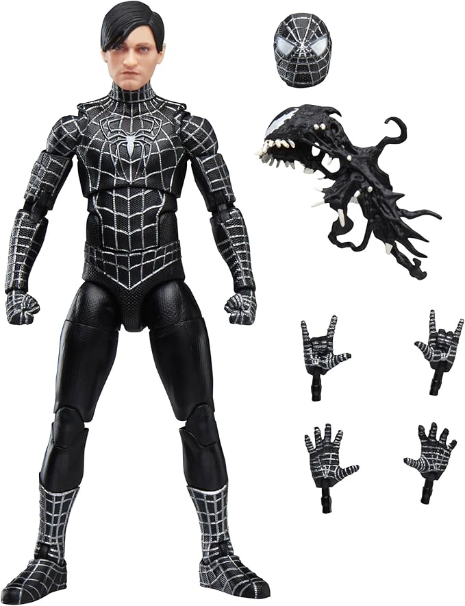 Marvel Legends Series Spider-Man, Spider-Man 3 Collectible 6 Inch Action Figure with Symbiote Accessories