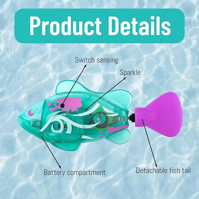 Robot Fish, Robotic Fish for Cats and Dogs, Swimming Fi-sh with Luminous Function, Waterproof Bath Fi-sh for Pets, Interactive Robot Fi-sh for Aquarium and Pool Play (4 Pack)