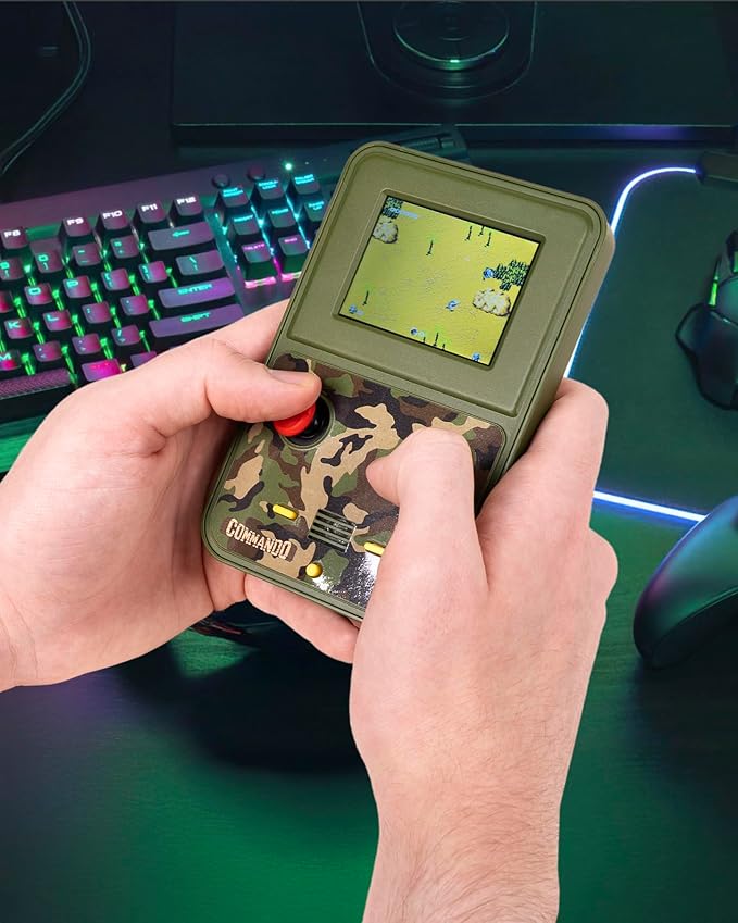 Commando Handheld Retro Game. Full Color 2.5" Screen. Original Gameplay & Sounds.
