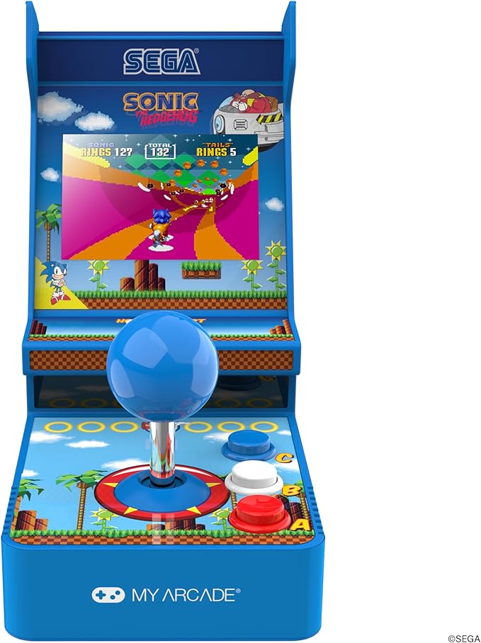 My Arcade Sonic Joystick Player: Sonic The Hedgehog, 2 Games in 1, Sega Classic, Gifts for Kids and Adults