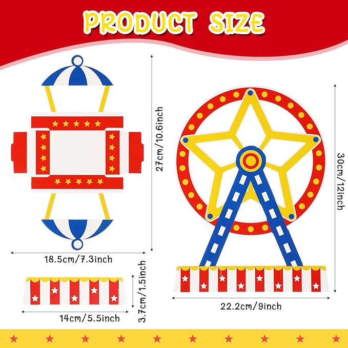 Epakh Carnival Ferris Wheel Centerpiece Carnival Theme Party Decorations Cake Holder Circus Favor Supplies for Candy Desserts Cake Ferris Wheel Party Decorations