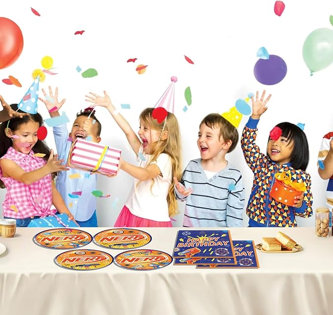40Pcs Dart Battle Themed Party Supplies Include Plates and Napkins for 20 Guests Dart Battle Party Favors Birthday Decorations
