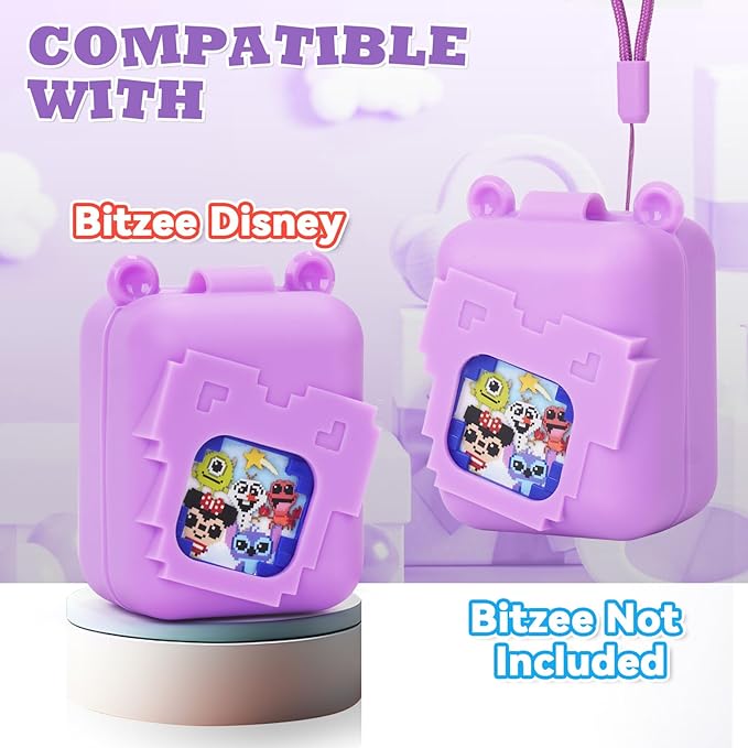 MGZNMTY Silicone Case for Bitzee Disney Interactive Toy Digital Pet and Case, Protective Skin Cover for New Bitsy Electronic Virtual Pet (Purple)