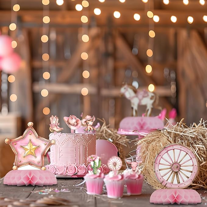 12 Pack Cowgirl Table Decorations - Cowgirl Party Decorations for Kids' Birthday and Themed Events - Cowgirl Table Toppers